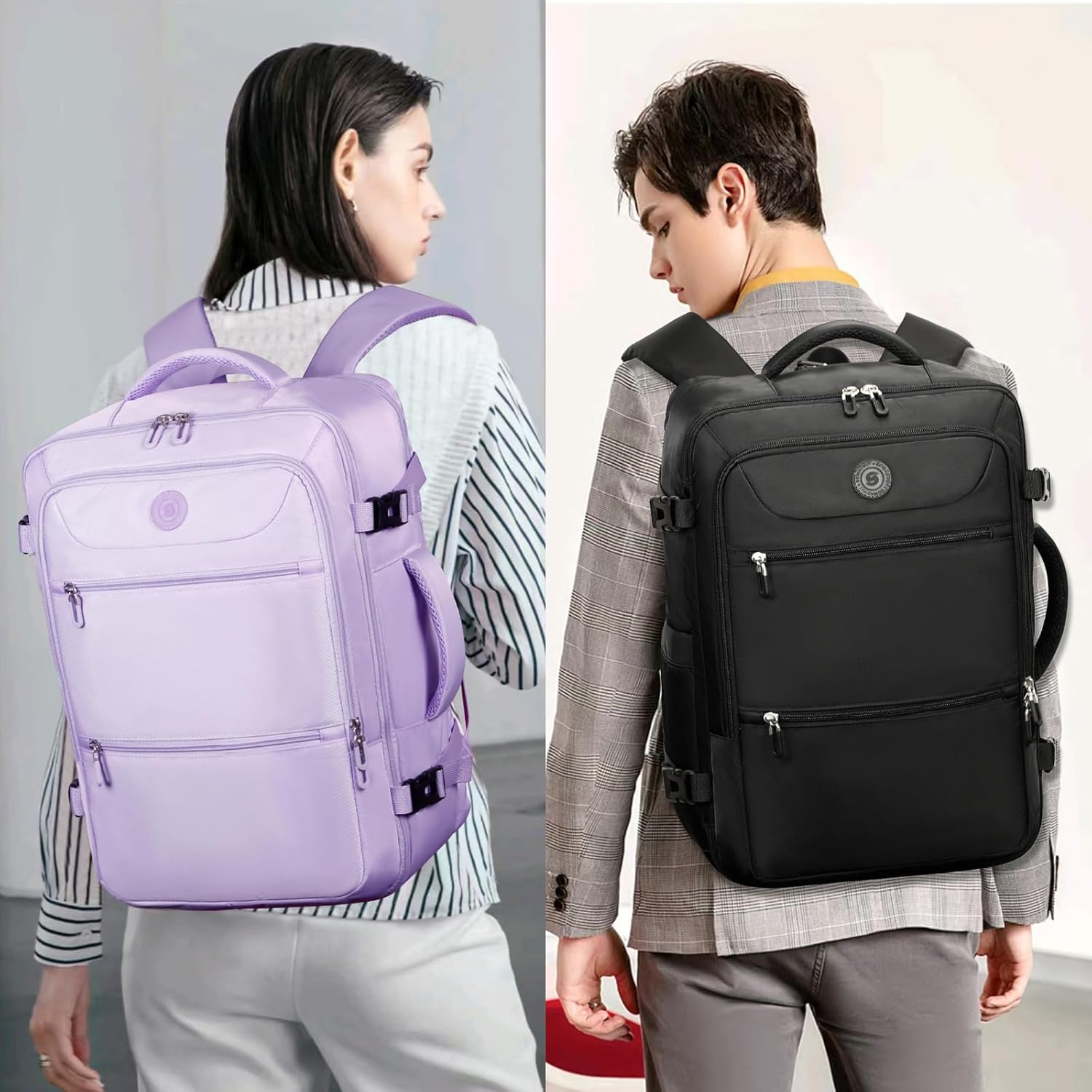 Sowaovut Travel Laptop Backpack, Extra Large High School College Backpacks, Flight Approved Daypack Business Bag Fit 17.3 inch Laptop for Men Women (Black) - Image 7